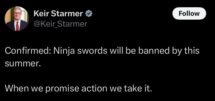 ArtemisConsort's tweet image. Ah, of course. “Ninja swords” are the problem. That must be why Japan has so many stabbings.
