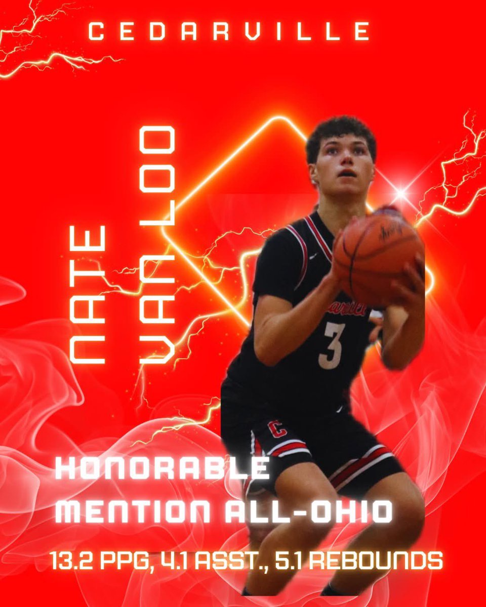 CedarvilleIndi2's tweet image. Congratulations, Nate Van Loo on getting Honorable Mention All-Ohio.