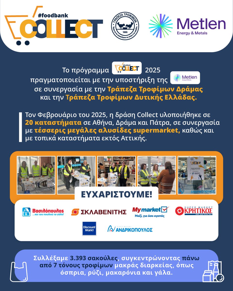GreekFoodBank's tweet image. Η δράση #Colect έχει στόχο τη συλλογή τροφίμων υψηλής διατροφικής αξίας και μεγάλης διάρκειας για την κάλυψη των αυξημένων αναγκών συσσιτίων και ιδρυμάτων που υποστηρίζουμε.