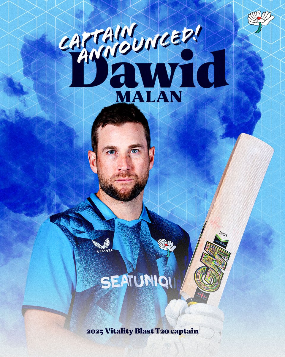 YorkshireCCC's tweet photo. Bringing unrivalled experience to our sides 🫡

We're delighted to announce @jbairstow21 and @dmalan29 as our Men's captains for 2025 💙

Read more 👉https://t.co/AS1u5YKrBm https://t.co/LfSHivlzpY