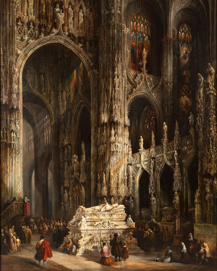 Genaro Pérez Villaamil - View of the Interior of a Cathedral, c.1850