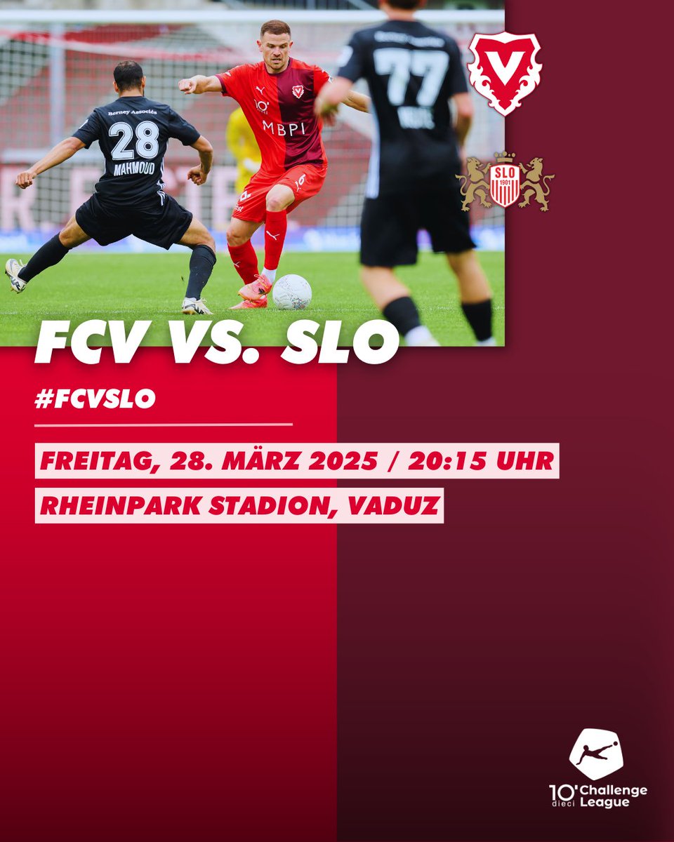 VaduzFC's tweet photo. Die 27. Runde der dieci Challenge League steht auf dem Programm:
โฝ FC Vaduz vs. FC Stade-Lausanne-Ouchy
โฐ Fr., 28. Mรคrz 2025, 20:15 Uhr
๐ Rheinpark Stadion, Vaduz
๐ Zur Matchvorschau: https://t.co/Ar75lTPh0S
#hoppvadoz #supportFCV #fcvaduz #FCVSLO https://t.co/OREYeCoies