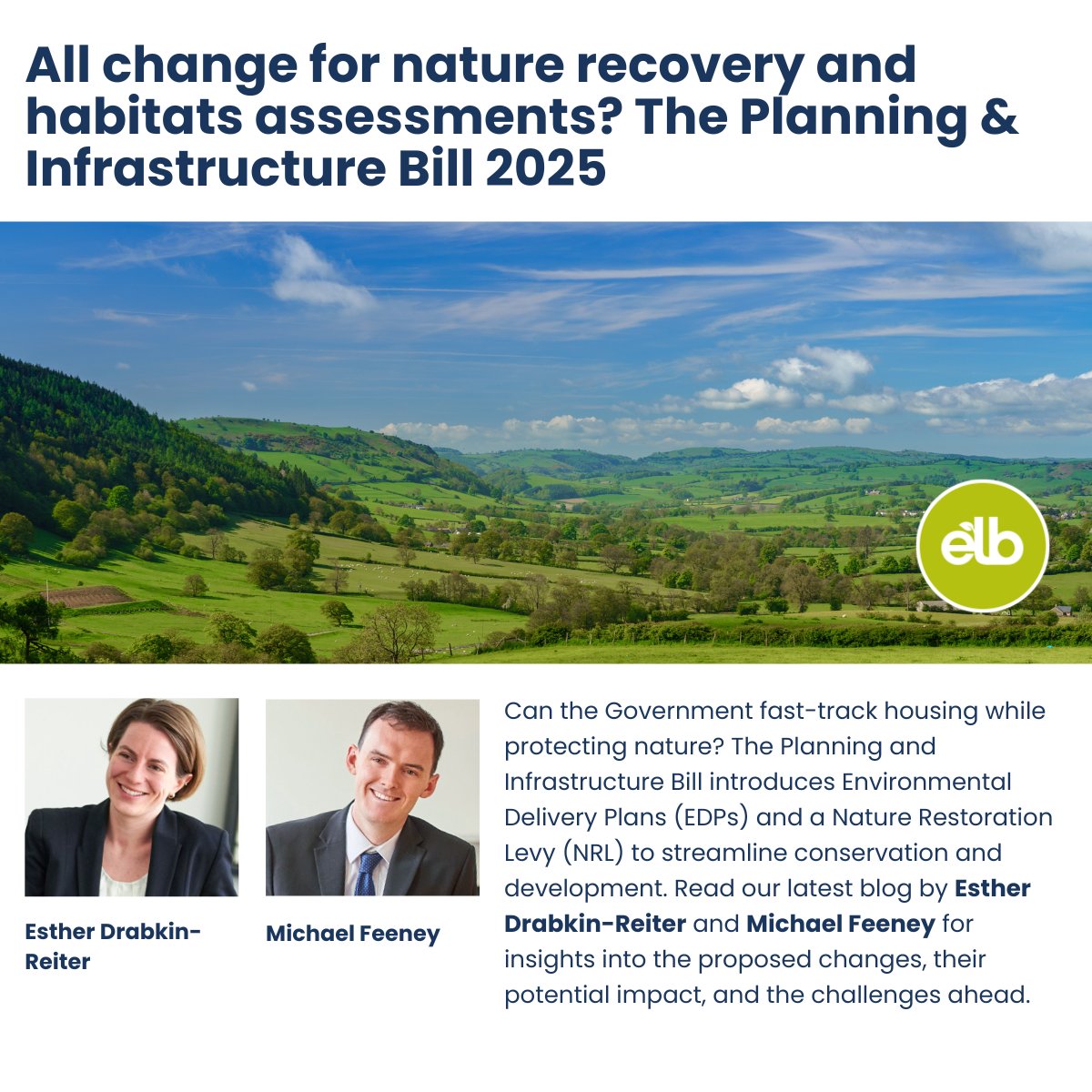 EnvLaw_Blog's tweet image. Can the UK balance housing &amp;amp; nature? The Planning Bill introduces EDPs &amp;amp; NRLs to speed up both. Read more in this post by @FTB_law’s Esther Drabkin-Reiter &amp;amp; Michael Feeney: lnkd.in/ewh-gD8t Subscribe to #elb: ftbchambers.co.uk/elblog/ELB-sig… #Planning #Environment  #Conservation