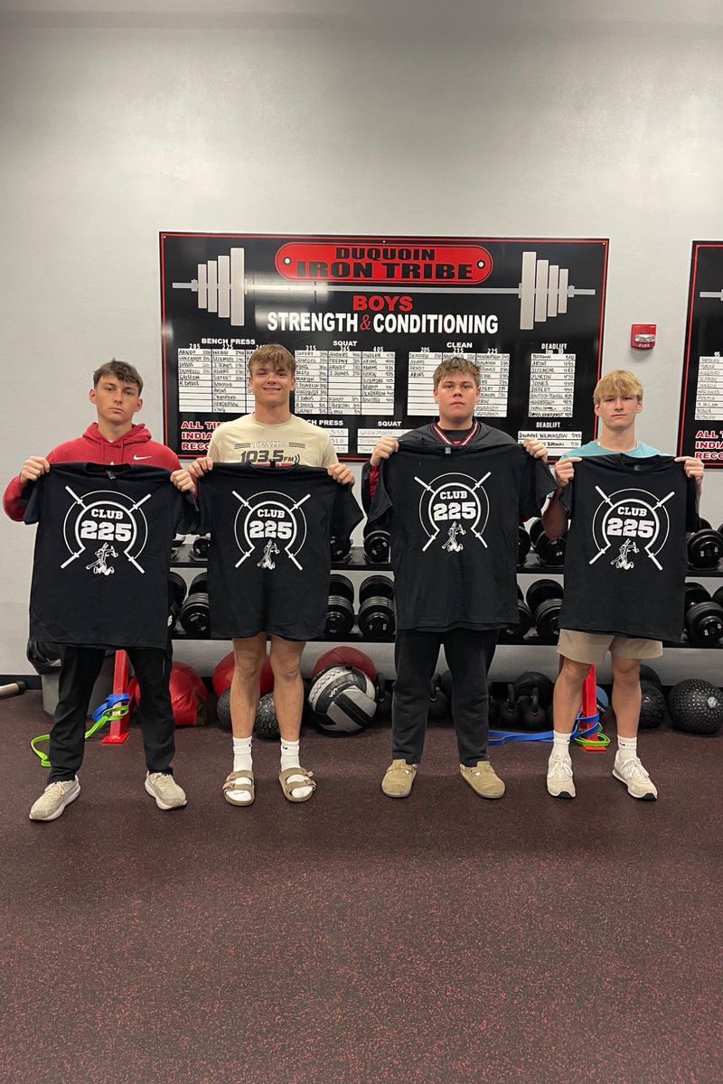 IronTribeDQ's tweet photo. Congratulations to our 4 new Club 225 members! Their hard work and dedication this past cycle made this achievement possible! Left to right: Jaxon VanZandt, Noah Siefert, Jamison Sizemore, &amp; Noah Cranford https://t.co/QDMOZzjd8j