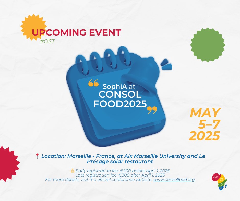 SophiA (@sophia4africa) on Twitter photo 🌞 Join CONSOLFOOD2025 in Marseille! Discover solar-powered innovations in food processing. May 5-7, 2025.
Contact the conference chairman: cruivo@ualg.pt
sophia4africa.eu/events/sophia-…
#CONSOLFOOD2025 #SolarFoodProcessing #SustainabilityMatters 🌞 Join CONSOLFOOD2025 in Marseille! Discover solar-powered innovations in food processing. May 5-7, 2025.
Contact the conference chairman: cruivo@ualg.pt
sophia4africa.eu/events/sophia-…
#CONSOLFOOD2025 #SolarFoodProcessing #SustainabilityMatters
