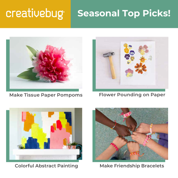 Feeling crafty?  Check out these seasonal top picks from creativebug!

Use creativebug FREE with your library card.  Visit a branch, or check out our Getting Started guide for details bit.ly/3UDJkRX