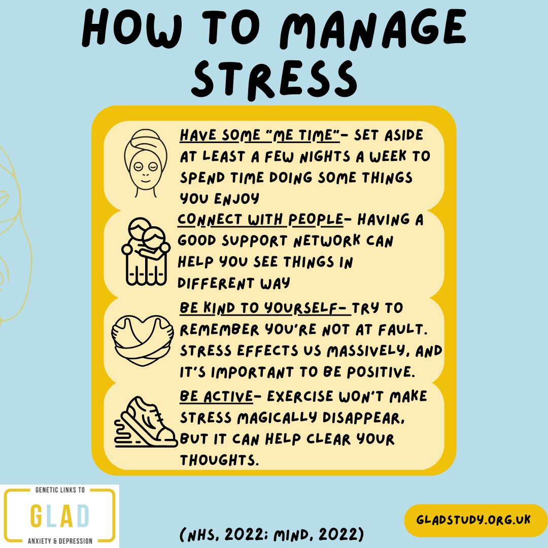 GLADStudy (@gladstudy) on Twitter photo April is #NationalStressAwarenessMonth, which aims to highlight the negative effects of long term stress.
For resources on dealing with stress, please visit @mindcharity @anxietyuk <a href="/samaritans/">Samaritans</a>
gladstudy.org.uk April is #NationalStressAwarenessMonth, which aims to highlight the negative effects of long term stress.
For resources on dealing with stress, please visit @mindcharity @anxietyuk <a href="/samaritans/">Samaritans</a>
gladstudy.org.uk