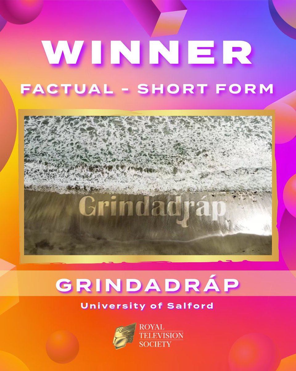 Royal Television Society North West (@rtsnw) on Twitter photo π Best Factual Short Form π
The Award goes to GRINDADRΓP!
π§βπ <a href="/SalfordUni/">University of Salford</a>
π <a href="/vuecinemas/">Vue</a> <a href="/MediaCityUK/">MediaCityUK</a>
π¬ Produced by <a href="/BeautifulProd/">Beautiful Productions</a>
π± Socials by CJ Fawn
#RTSNW #RTSNWStudentAwards #RoyalTelevisionSociety #MediaCityUK #Manchester π Best Factual Short Form π
The Award goes to GRINDADRΓP!
π§βπ <a href="/SalfordUni/">University of Salford</a>
π <a href="/vuecinemas/">Vue</a> <a href="/MediaCityUK/">MediaCityUK</a>
π¬ Produced by <a href="/BeautifulProd/">Beautiful Productions</a>
π± Socials by CJ Fawn
#RTSNW #RTSNWStudentAwards #RoyalTelevisionSociety #MediaCityUK #Manchester