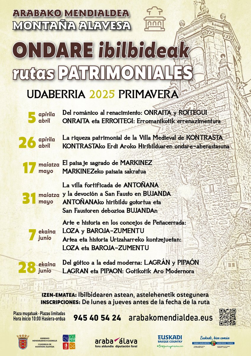Rutas patrimoniales por Montaña Alavesa #Montanaalavesa Inscripción 945405424