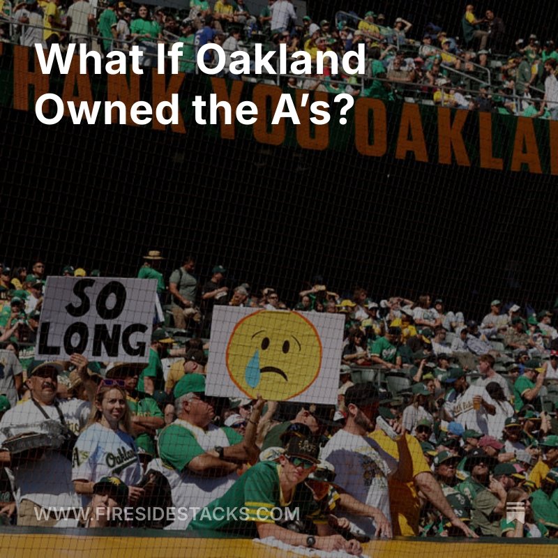 If you're feeling on this #OpeningDay  that you and your fellow fans could do a better job running your favorite team than its billionaire owners—you're probably right.

And public ownership of your team isn't a pipe dream, Denton Cohen writes.

firesidestacks.com/p/what-if-oakl…