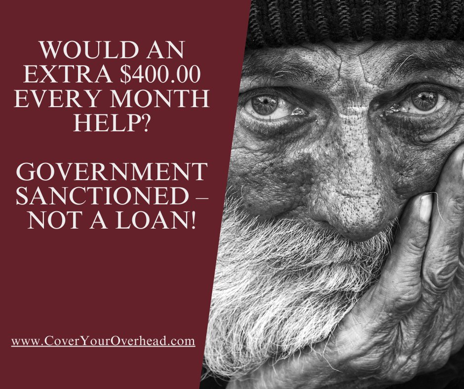 CreateMoreSales's tweet image. Would an extra $400.00 every month help?

Government Sanctioned – Not a Loan!

CoverYourOverhead.com