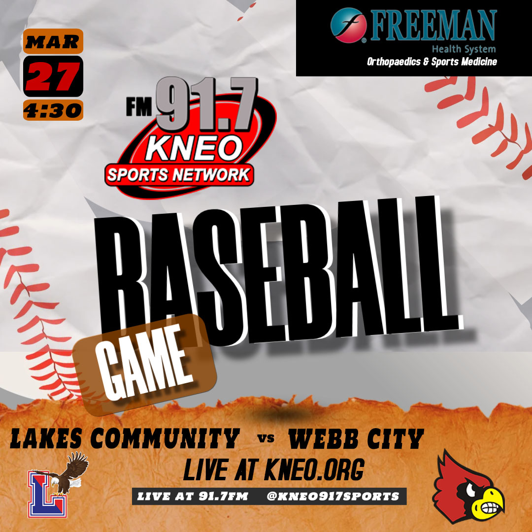 kneo917sports's tweet photo. High school baseball this afternoon from Missouri Southern as Webb City plays Lakes Community (Ill). Listen live on KNEO 91.7 FM and live audio/video at https://t.co/SVOT3Q0uGx. First pitch is scheduled for 4:30 PM. @wcbaseballcards https://t.co/EFWFnq7490