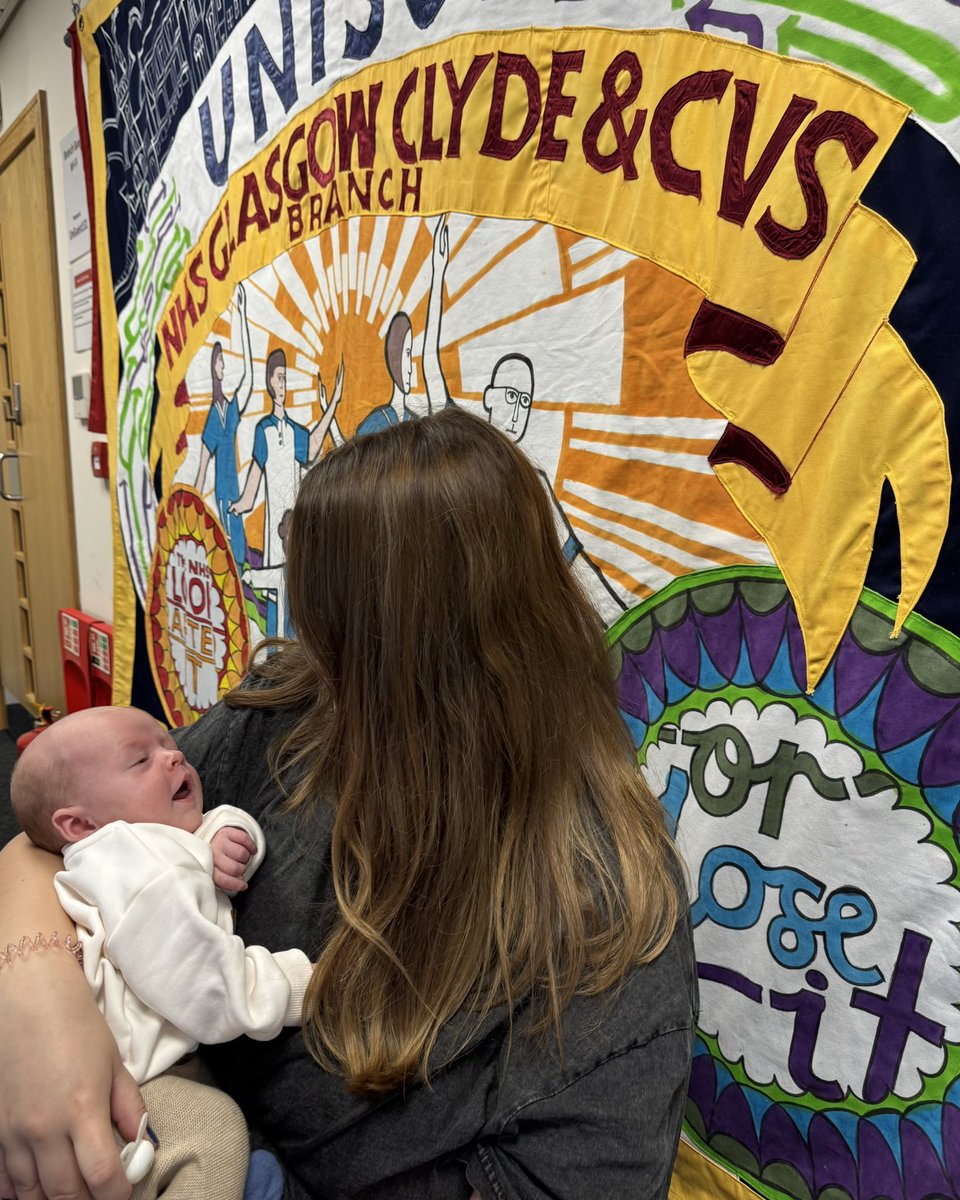 unisonnhsggc's tweet photo. 👶🏻 Everyone at the branch is absolutely made up for our Young Members Officer Kimberly Burns, who recently gave birth to baby Vincent - now our youngest steward! 

Congratulations to Kim and the family 🥳

#InUNISON https://t.co/xGozINJdjq