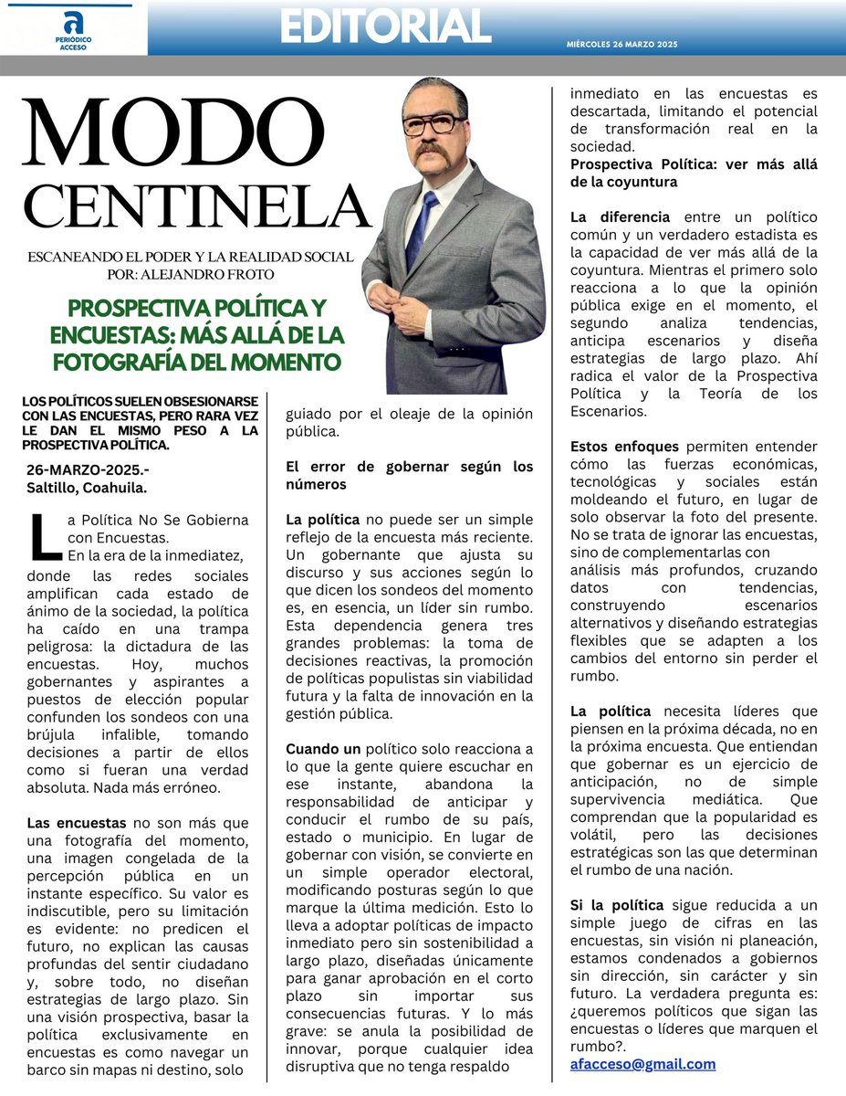 #saltillo #Coahuila #prospectiva #política #encuestas #periódicoacceso #accesotv