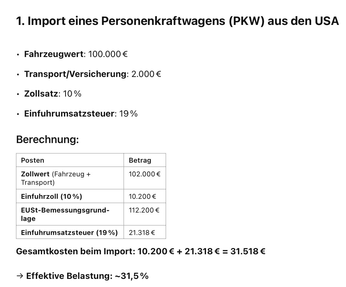 Kissthepilot's tweet photo. @retolipp Hier mal Fakten über den jetzigen Zustand, wenn z. Bsp. ein Neufahrzeug im Wert von EUR 100‘000.- von den USA in die BRD importiert wird. 

Beispiel 1: PW
Beispiel 2: PickUp /LKW

Wenn ich das richtig verstehen, EU wieder hüpf-hüpf wenn mit gleichen Massstäbe geantwortet wird. https://t.co/BMeVBZFC32