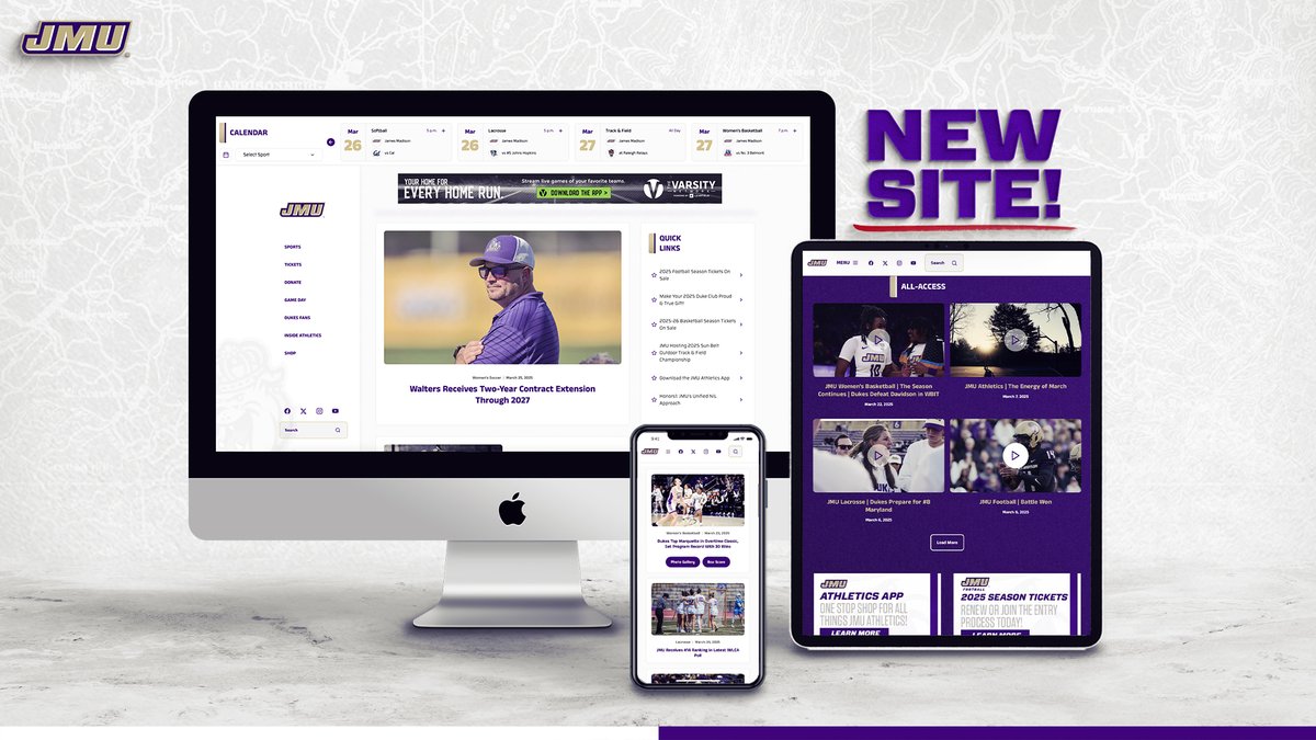 New look, same great information! 

Go check out the new JMUSports.com 👀⤵️

#GoDukes