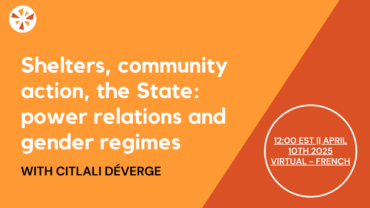 How does the relationship between shelters for women and the State affect the missions and services of the shelter? Citlali Déverge reflects on this question in our upcoming colloquium.

💡Join us for the insightful conversation on April 10th:  uottawa-ca.zoom.us/meeting/regist…