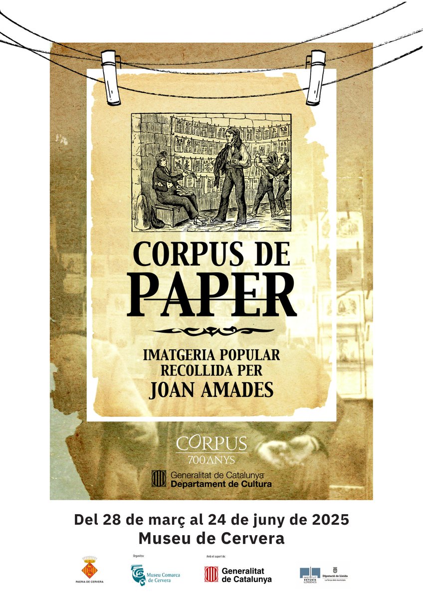 toniseres's tweet photo. Inaugurem demà a les 19 h al @museudecervera l'exposició Corpus de paper on parlarem de documents d'imatgeria popular recollits pel folklorista Joan Amades sobre @cultpopular_cat. Va de festa i tradicions!!
https://t.co/bqoem6ZsgS https://t.co/1UfFWNhyuZ