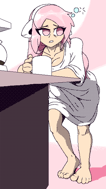 Was in the mood to draw something with Gwain Saga characters, and I figured I'd draw Ami just having some morning coffee.

#GwainSaga #fanart #GeoExe