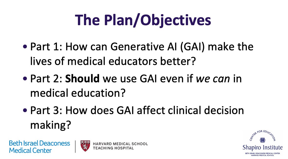 BIDMC_Education's tweet photo. Excited to continue #HMSMedEd25 with Dr. Schwartzstein and @AdamRodmanMD
diving into 'The Pearls and Pitfalls of AI in Medical Education'—a must-hear discussion on the future of teaching! #AIMedEd #MedicalEducation https://t.co/IDtlPVQma8