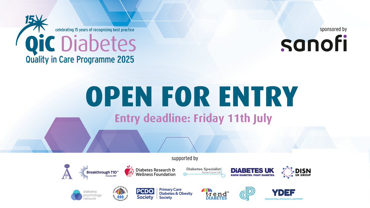 🗞️NEWS: QiC #Diabetes #Awards 🏆 2025 – entries now open 

Read more here➡️ tinyurl.com/4pjddjht