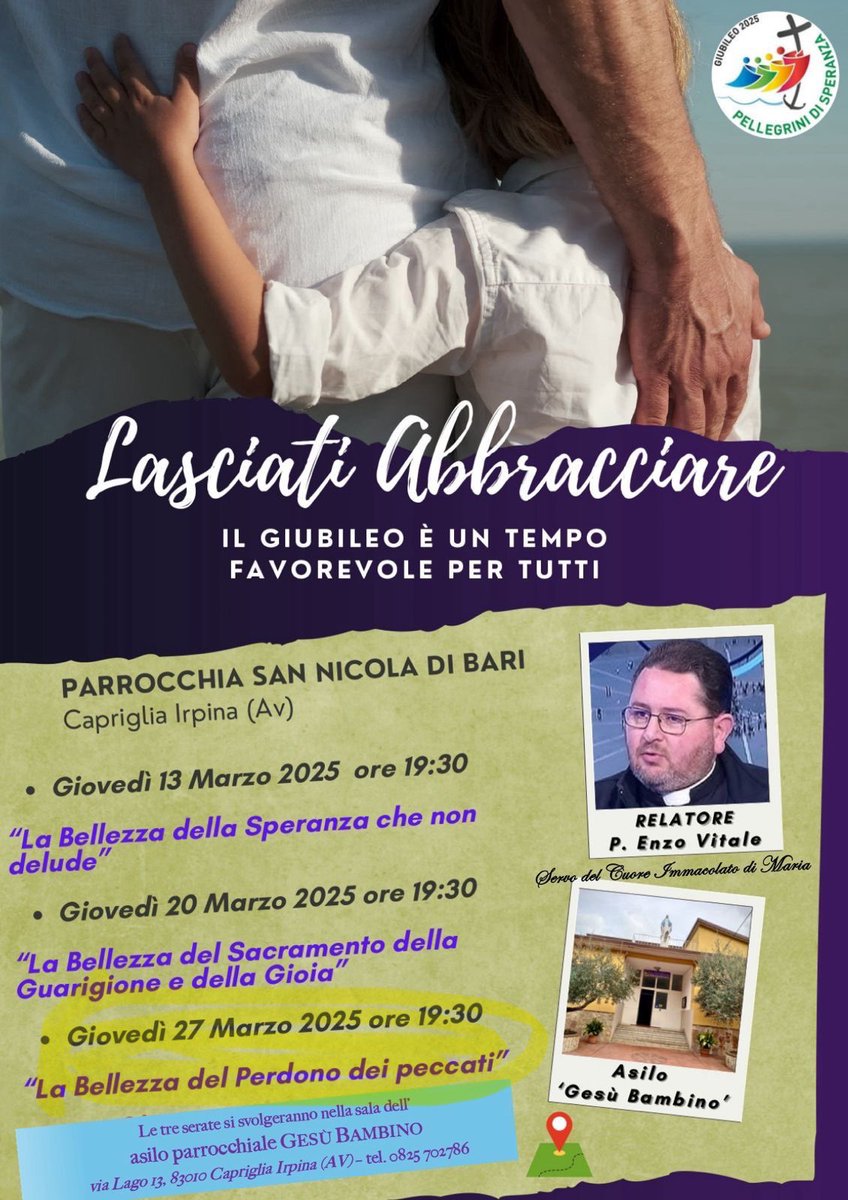 Stasera, nella sala dell’Asilo Parrocchiale di Capriglia Irpina, alle 19:30, terzo ed ultimo incontro in occasione del Giubileo della Speranza.