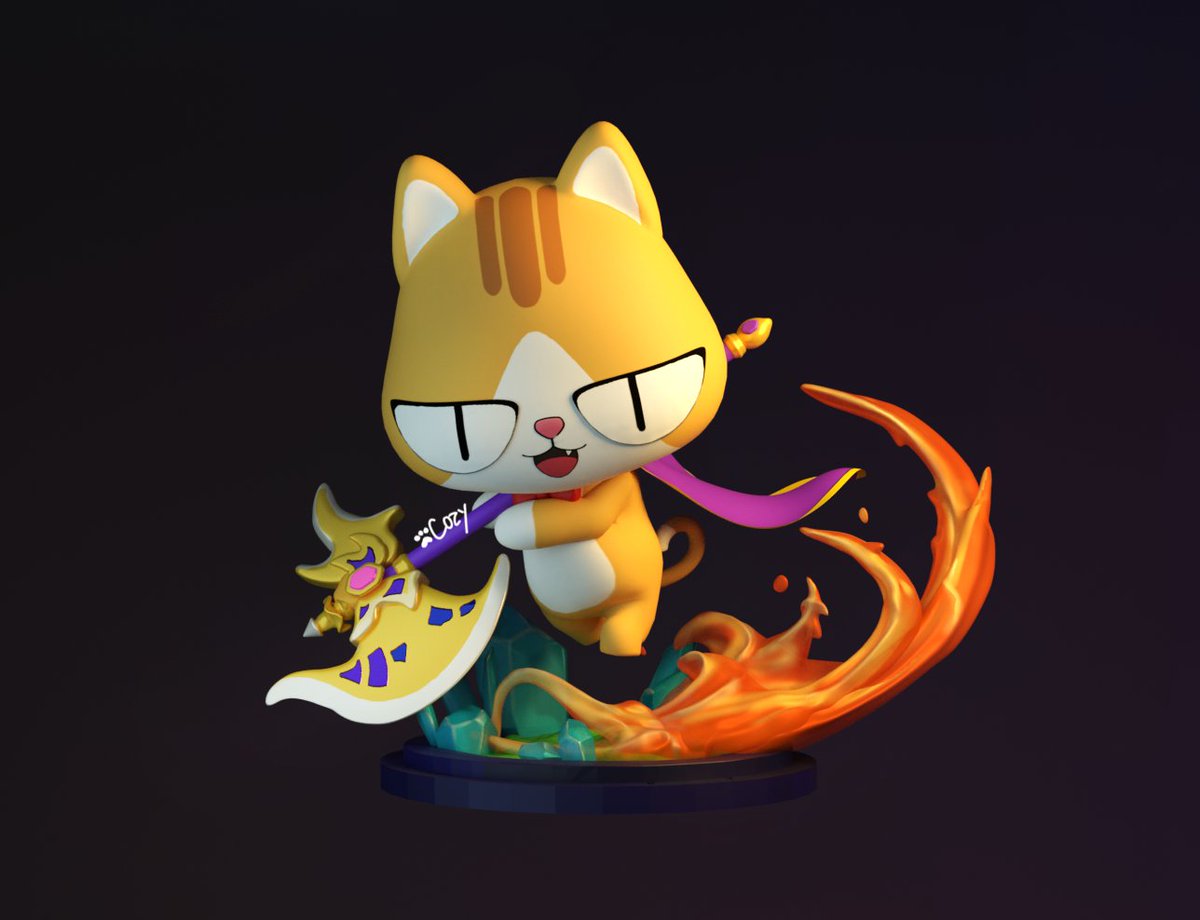 🍁 Finally finished my very first 3D fanart for <a href="/MaplestoryU/">MapleStory Universe</a>! 🎨

“TUNER~! 🐱”
It’s been such a fun (and slightly chaotic) ride,
but I loved every minute of bringing him to life~

Hope you all enjoy this little tribute to the fluffiest icon in the universe! 🍄🫶 
I’d love to 3D