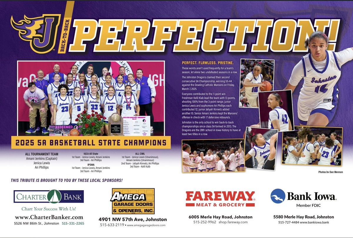JCSD_Girlsbball's tweet image. Thank you to Iowa Living Magazines for the recognition of our team.  We appreciate the support.