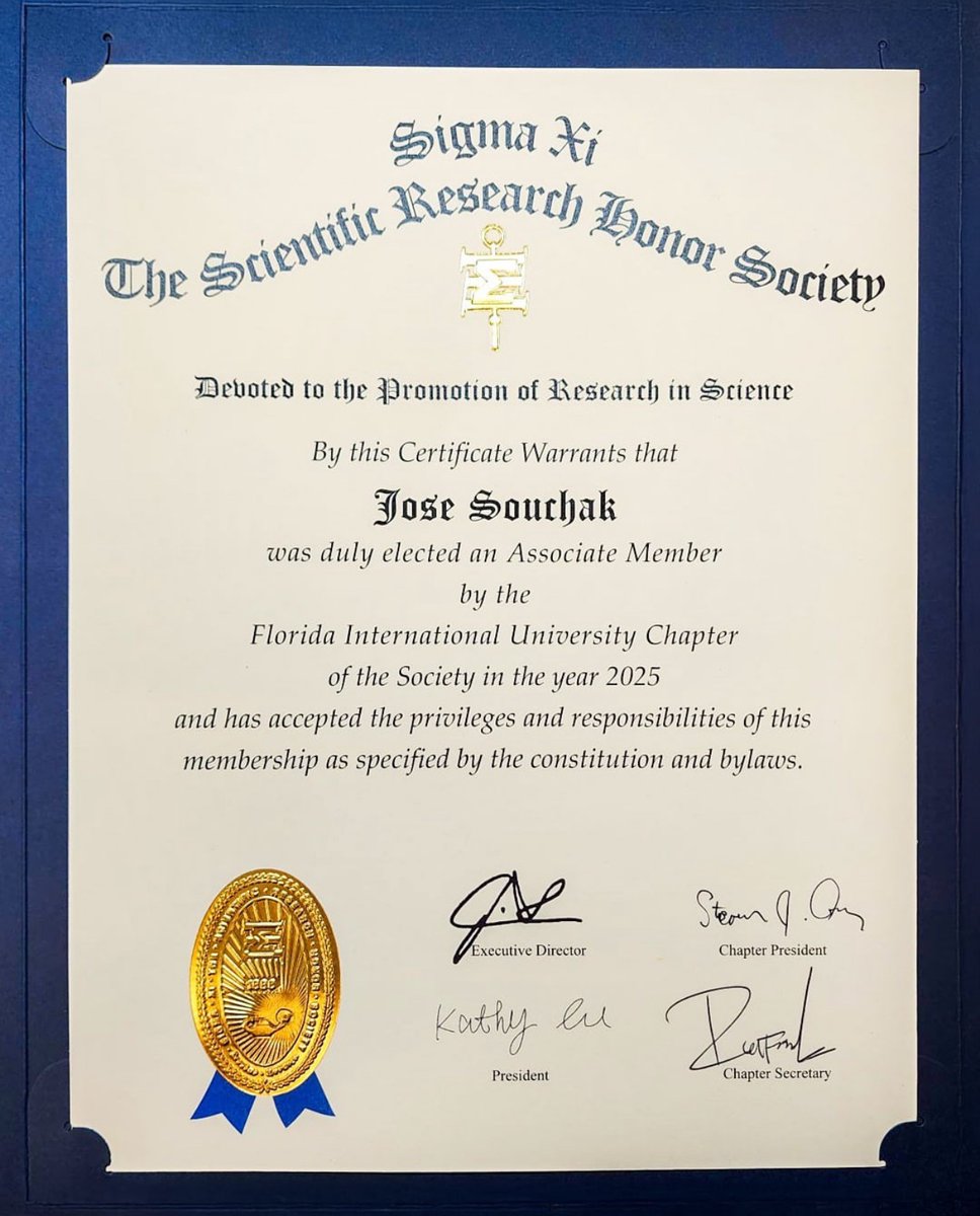 🎉🎉🎉Congratulations to our Ph.D. student, Joseph Souchak, on his induction into Sigma Xi, The Scientific Research Honor Society! 👏👏💙💛

We’re proud to see him achieve this honor!