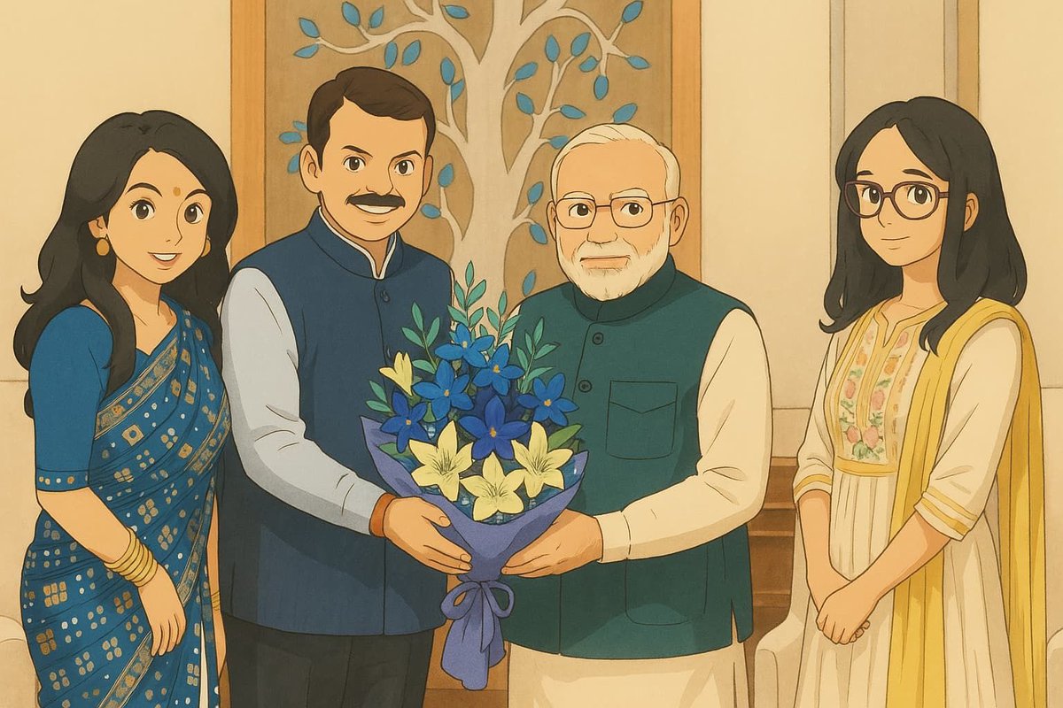Dev_Fadnavis's tweet photo. That’s my #ghibli style entry 😀
Technology just doesn’t stop surprising us pleasantly ! 

@narendramodi @fadnavis_amruta https://t.co/r2vTqj61vO