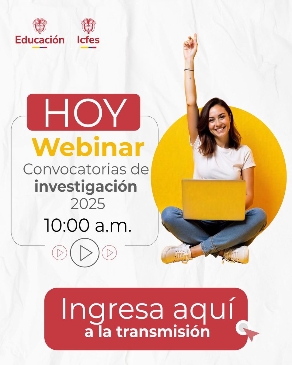 ICFEScol's tweet photo. 💡Si eres estudiante de maestría, doctorado o tienes un grupo de investigación, te invitamos a participar en nuestro webinar exclusivo de convocatorias de investigación 2025. ✨Conoce los requisitos, cronograma, montos a financiar, recomendaciones y demás temas relevantes para tu postulación.

¡Acompáñanos! La cita es hoy, 27 de marzo, a partir de las 10:00 a.m. en: 
https://t.co/6WMayhsyCA