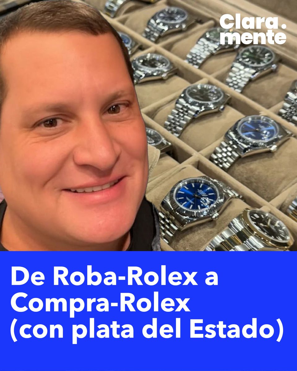 El fundador de la famosa banda "Roba-Rolex" ahora ya no pierde tiempo quitándote tu reloj en la calle: prefiere robarle al Estado para comprar sus propios Rolex. 

¡Qué ironía tan fina! ¿Le espera una auditoría? Ferrari, Rolex, casas de playa...