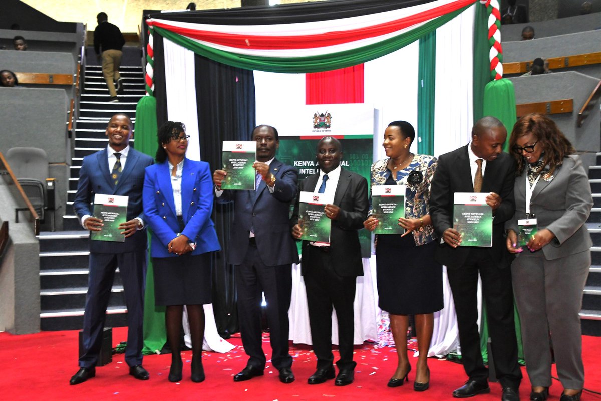 honkabogo's tweet photo. Today, we officially launched Kenya’s Artificial Intelligence (AI) Strategy 2025-2030 at the KICC, Nairobi. The Launch is a commitment to shaping Kenya’s digital future ensuring that we are not spectators but architects of our digital destiny.

AI is a key Pillar of our digital transformation agenda, aligning with the Kenya National Digital Masterplan 2022-2032 and Bottom-Up Economic Transformation Agenda (BETA). These initiatives prioritize digital infrastructure, skills development and emerging technologies to drive inclusive and sustainable growth.

Kenya’s AI Strategy is crucial to keeping Kenya competitive, secure and future ready in the global digital economy. Notably, the Vision of this AI Strategy is built on three core Pillars; AI Digital Infrastructure, Data and AI Governance, AI Research, Innovation and Commercialization.

Kenya’s AI future is now, it is up to all of us; government, private sector, academia and civil society to turn this Vision into reality.

I appreciate the immense support by The European Union, The German Federal Ministry for Economic Cooperation and Development (BMZ) & GIZ, The International Development Research Centre (IDRC), The Foreign, Commonwealth & Development Office (FCDO) and our local and international academic institutions, civil society organizations, and technology partners for the unwavering support to develop the Strategy.

I was accompanied by ICT and Digital Economy PS Eng. John Tanui. Also present at the launch were; PS for the State Department for Parliamentary Affairs Ms. Aurelia Rono, PS for the State Department for Diaspora Affairs, Ms. Roseline Njogu, Chairperson, The National Assembly Departmental Committee on Communication, Information and Innovation, Hon. John Kiarie and Chairperson of the Standing Senate ICT Committee Hon. Allan Chesang.

The meeting was also attended by The European Union Ambassador to Kenya, H. E Henriette Geiger, French Ambassador to Kenya H.E. Arnaud Suquet, Deputy Ambassador of the German Embassy in Kenya Mr. Alexander Fierly, Special Envoy on Technology for the Republic of Kenya, Ambassador Philip Thigo, representatives from the Danish Embassy, UNDP, members of the diplomatic corps and officials from the public and private sectors.
