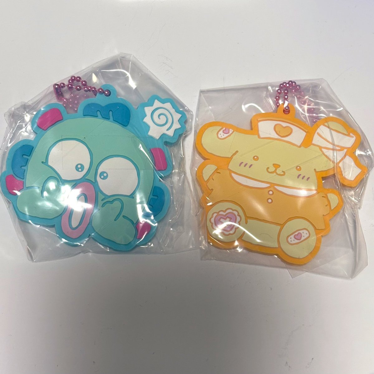 michael_koukan's tweet photo. 【交換希望】ピノコ サンリオキャラクターズ
スペシャルラバーマスコット

譲）ハンギョドンA✗1、ポムポムプリンB✗1、
求）バッドばつ丸A＞バッドばつ丸B

郵送希望です。
お心当たりがございましたらお気軽にお問い合わせください。
よろしくお願いします！ https://t.co/nnmLLorsJQ