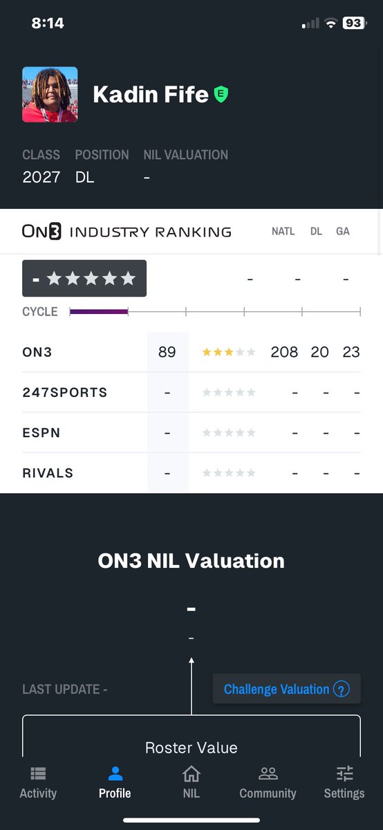 Blessed to be ranked a 3star by on3 <a href="/DexPreps/">DexPreps</a> <a href="/TDARecruiting/">Touchdown Alabama Recruiting</a> <a href="/jaxon_rose8/">Jaxon Rose</a> <a href="/JohnGarcia_Jr/">John Garcia, Jr.</a> <a href="/samspiegs/">Sam Spiegelman</a> _ <a href="/ChadSimmons_/">ChadSimmons</a> <a href="/TomLoy247/">Tom Loy</a> <a href="/TomLuginbill/">Tom Luginbill 🇺🇸 🏈</a> <a href="/_DesJohnson/">Mogul</a> <a href="/BuckFitz/">NPA/SUPERMAX 100</a> <a href="/NCEC_Recruiting/">NPA</a> <a href="/SWiltfong_/">Steve Wiltfong</a>