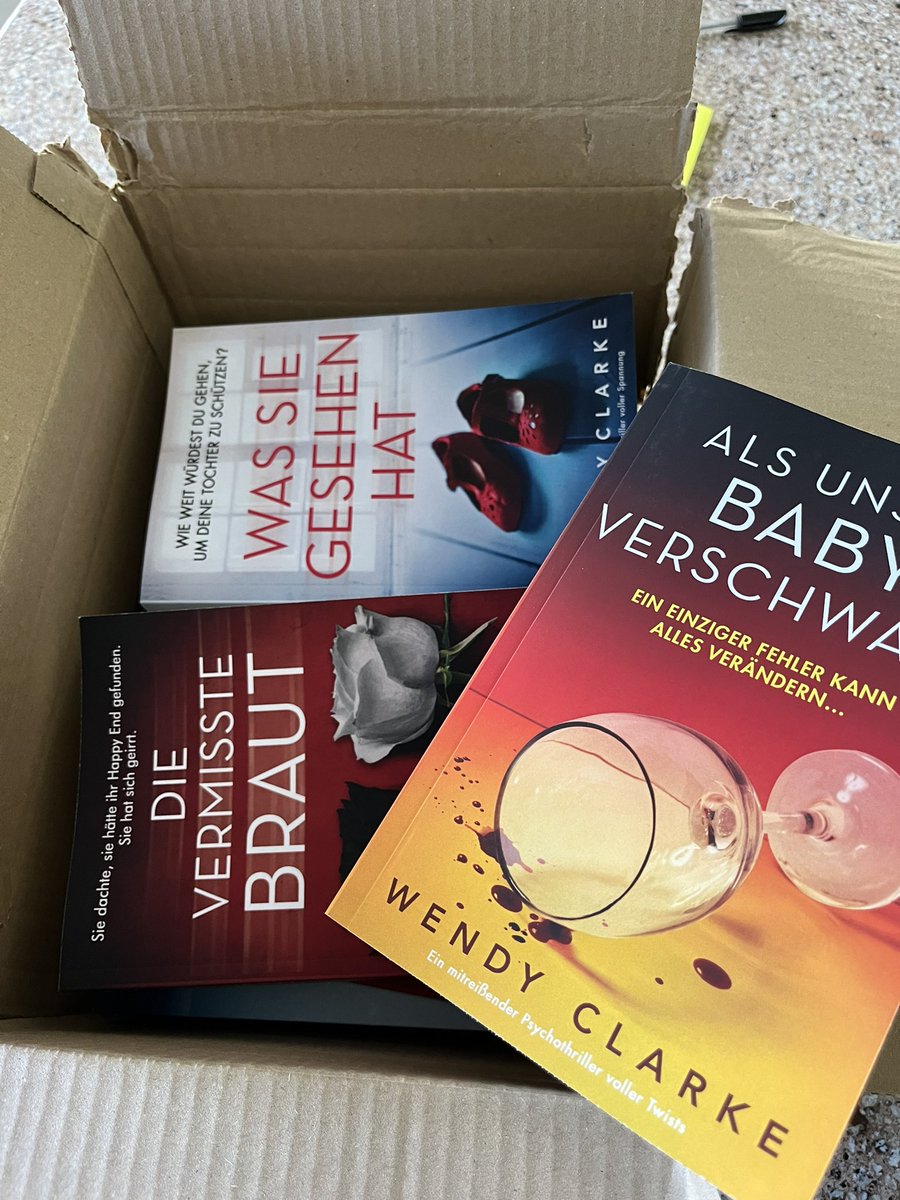 So exciting to receive a delivery of all my German translations! My next is due out on 28th April.