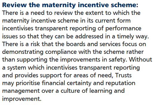 This really needs to be addressed. This is what we said about the Maternity Incentive Scheme in 2023, after an in-depth review of Trust board reports.
jointpolicyunit.org.uk/report-better-…