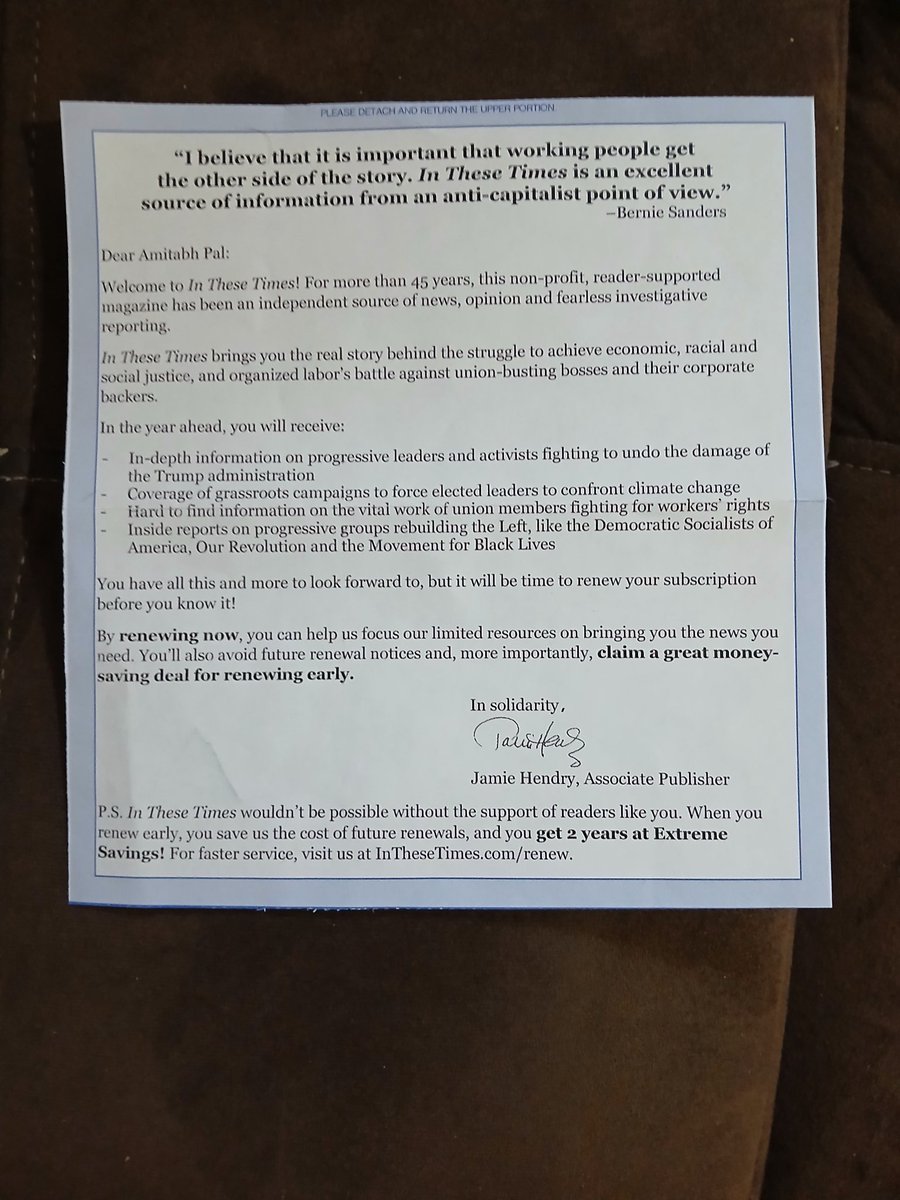 amitpal's tweet image. A fundraising appeal from @SenSanders for the progressive Chicago-based @inthesetimesmag, utilizing language that certainly makes him unique in American politics. He's quite something!