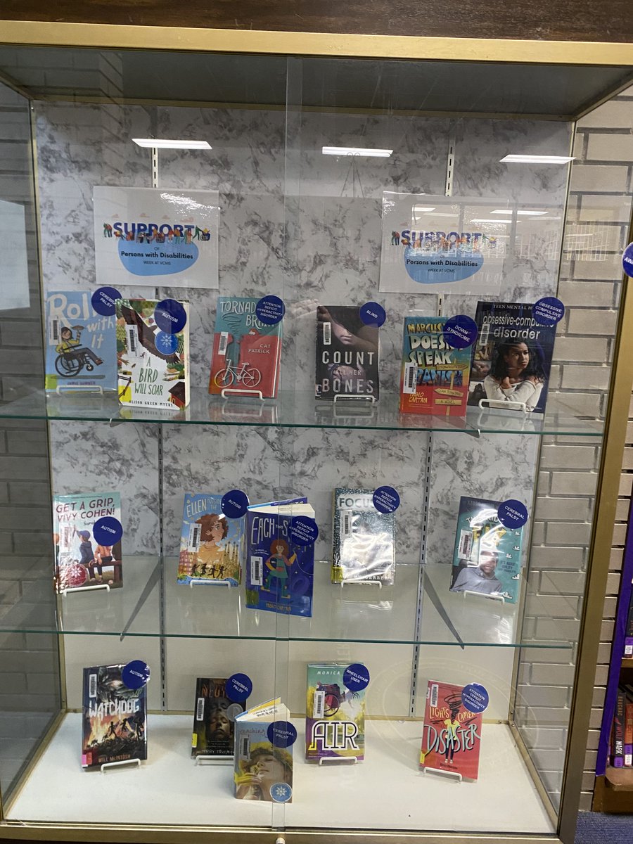 As March ends and spring blooms, the library features Movie Reads &amp; books for Neurodiversity Month! Encourage your child to stop by today! 🌸📚🎬 (Look out for a poetry project display from Mrs. Lamb's class coming soon!)