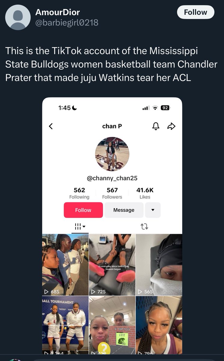 We’re several days in and Chandler Prater is still getting berated online. I’ve spent a lot of time around Chandler and found her to be incredibly kind and respectful and she plays the game the right way. Would be nice for <a href="/sportsiren/">Holly Rowe</a> and <a href="/CoachLindsayG/">Lindsay Gottlieb</a> to speak out against this.