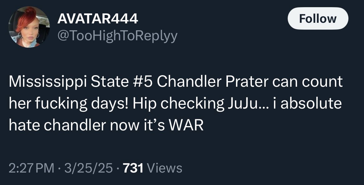 robbiefaulk1878's tweet photo. We’re several days in and Chandler Prater is still getting berated online. I’ve spent a lot of time around Chandler and found her to be incredibly kind and respectful and she plays the game the right way. Would be nice for @sportsiren and @CoachLindsayG to speak out against this. https://t.co/6ffsiYfeFk