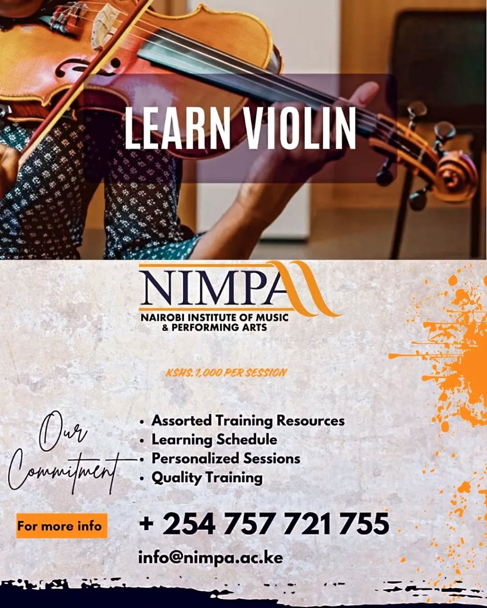 Studies have shown that learning to play the violin enhances brain function, improves memory and boosts coordination😃💯.Start your violin classes today by calling us on 0757721755 and enrolling with us!

#violin #violinclasses #learnviolin #violinist #music #musicinstruments
