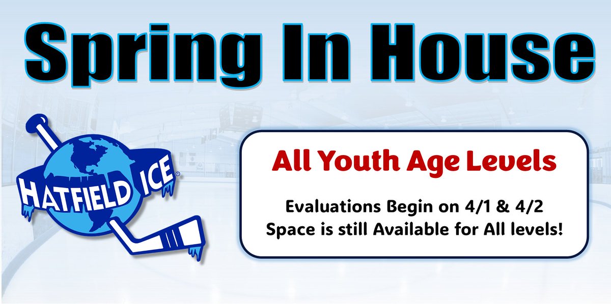 SPRING YOUTH IN-HOUSE LEAGUES

Evaluations begin on April 1st &amp; 2nd.  Space is still available for all levels.  Signup online now!

apps.daysmartrecreation.com/dash/x/#/onlin…