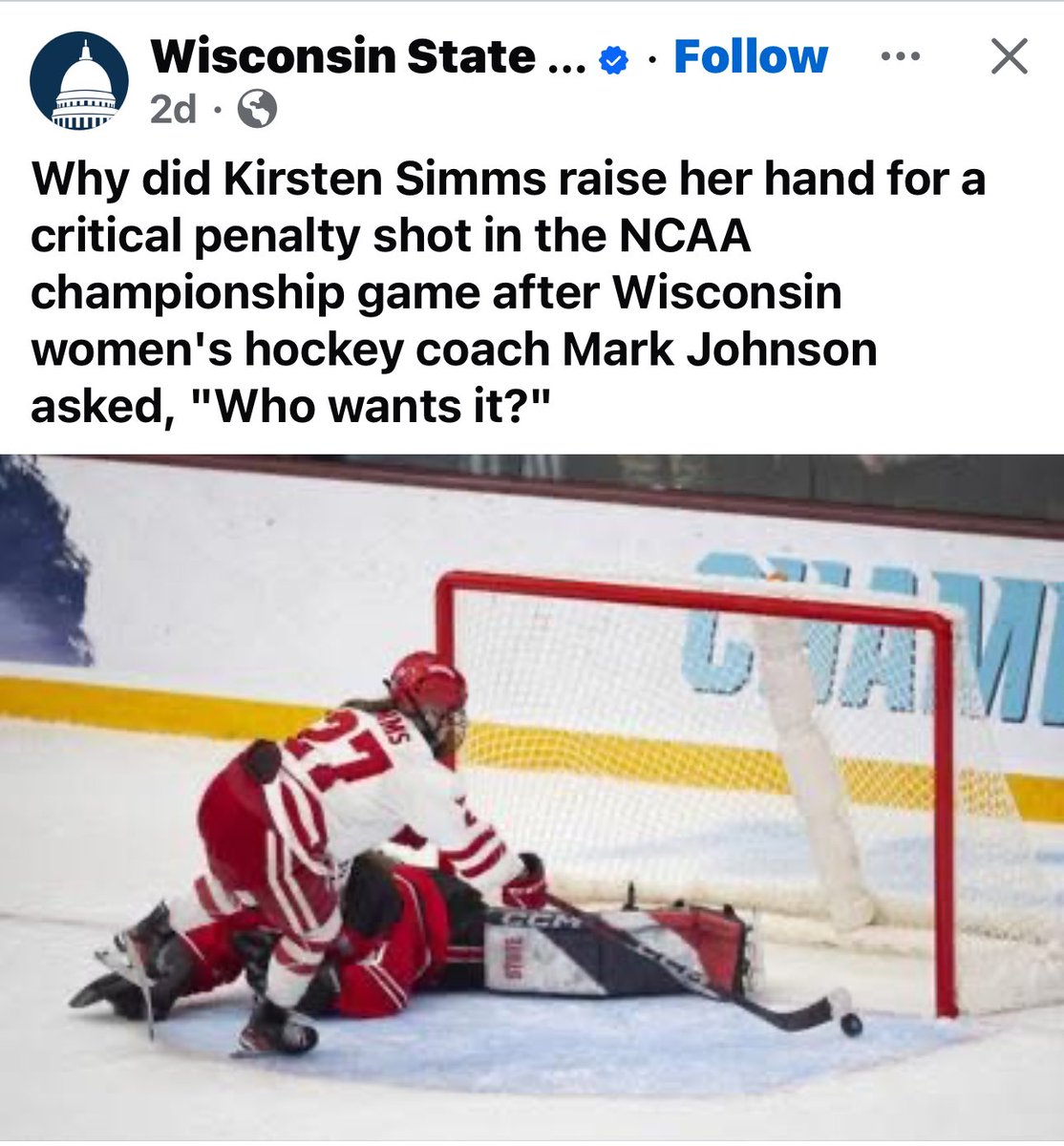 "I wanted to see who wanted to step up and own it and who felt comfortable in this setting because you can't have one ounce of negativity in your mind as you pick the puck up," Johnson said later.