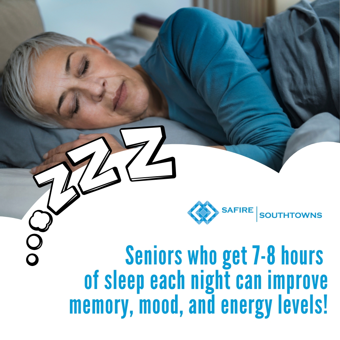 💤 Quality sleep is key for health! Seniors getting 7-8 hours improve memory, mood, and energy. Make sleep a priority! 🌙 #SleepWell #HealthTips #BuffaloNY #Southtowns