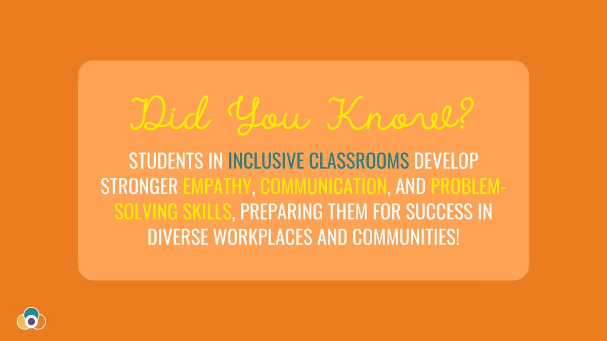 An inclusive classroom is more than just a learning space. It is where students grow into empathetic, adaptable, and collaborative individuals, ready to thrive in a diverse world! 📚️✨️🧡