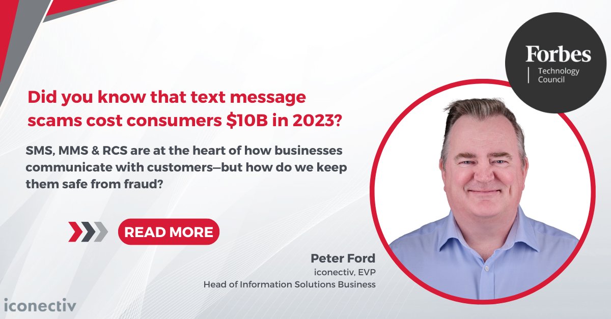 iconectiv's tweet image. iconectiv’s Peter Ford is featured in @Forbes! 

He shares how industry-wide collaboration can protect SMS, MMS &amp;amp; RCS from fraud and spam. 📲

🔒 Read the full article here: bit.ly/4bqBZLO
 
#MessagingSecurity #FraudPrevention #TechInnovation