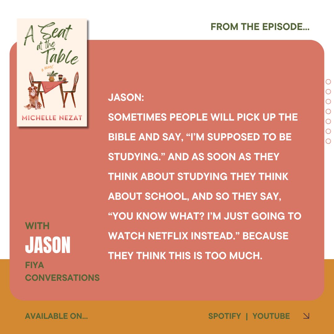 michellenezat's tweet image. This was such an amazing conversation. Jason was so real and cares about the listener as he guides the conversation. We ended up talking about the Bible more than my book and I wouldn't have it any other way.

https://michellenezat/booktour