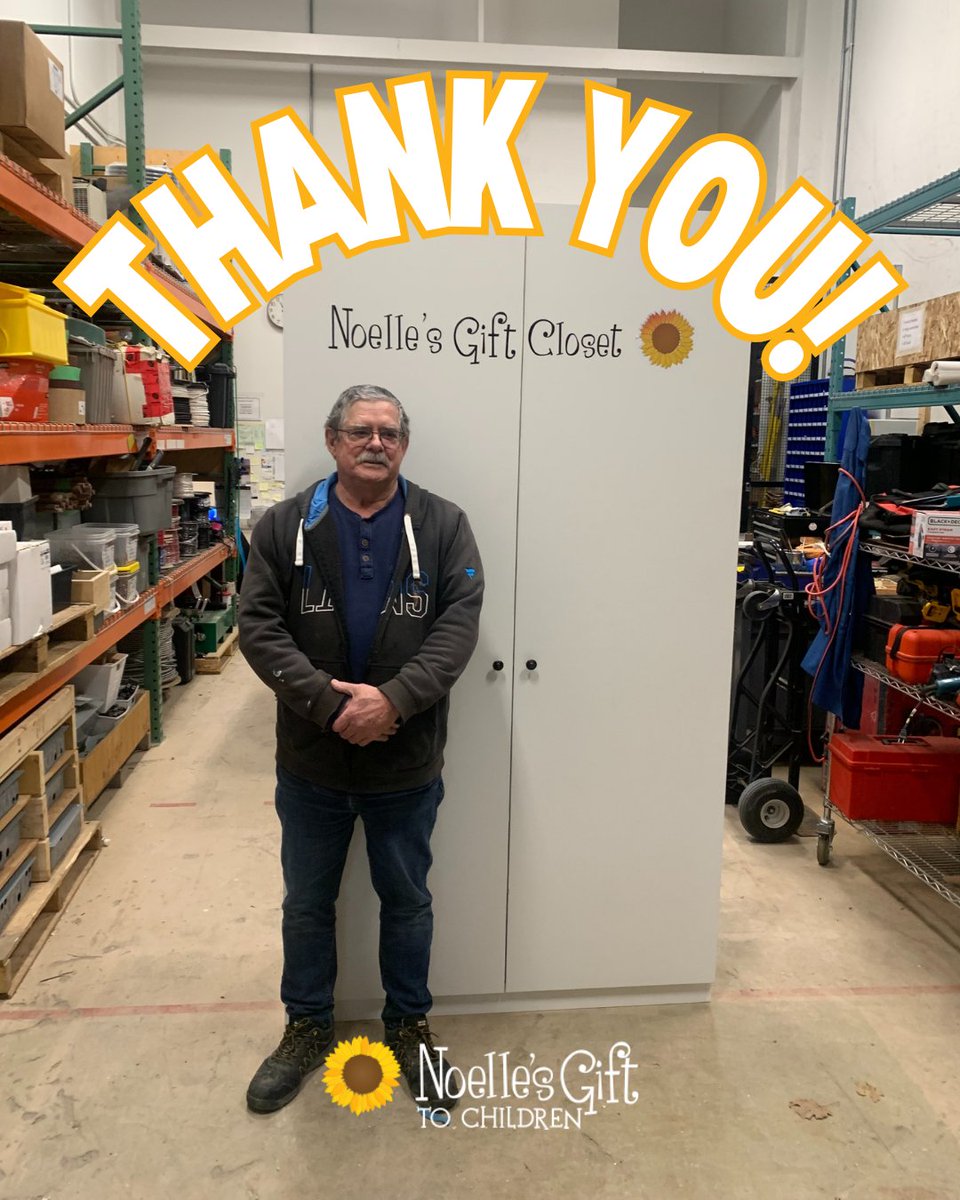 Huge thanks to Claude Rail &amp; Amanda Schaldach of Lambton College Skilled Trades for their generosity in completing 11 Closets for Noelle’s Gift! Wishing Claude all the best in his retirement this June! 🎉❤️ #NoellesGift #ThankYou