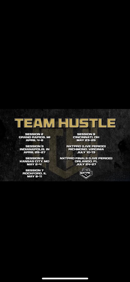 Looking forward  to playing with Team Hustle this Spring here is my schedule
